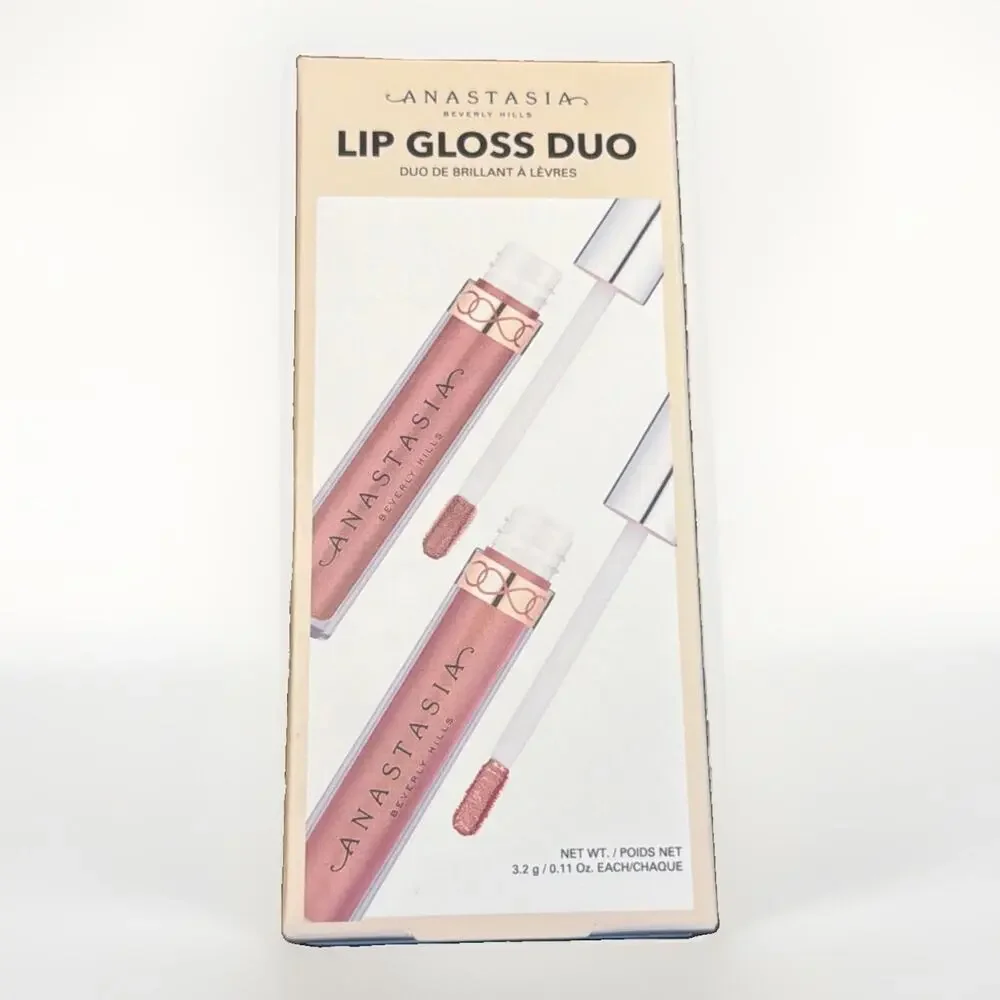 Anastasia Beverly Hills Lip Gloss Duo METALLIC ROSE & ST TROPEZ DISCONTINUED NIB